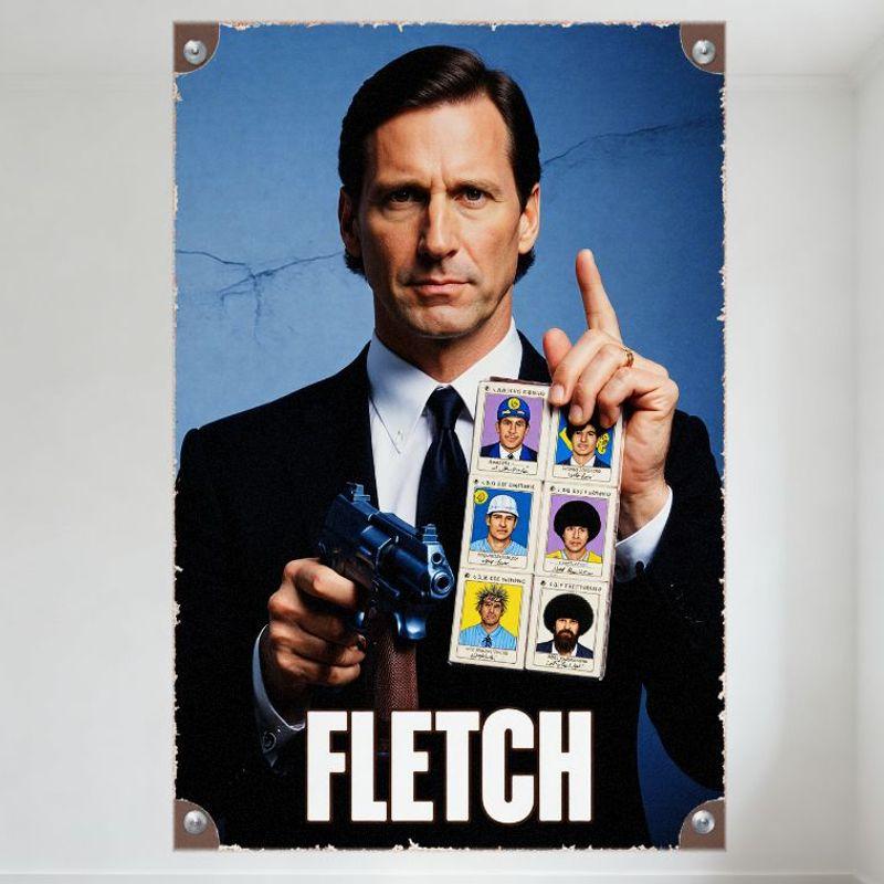 FLETCH Винтажный Металлический Жестяной Знак с Кадром из Фильма Ретро Постер Комедийного Фильма Настенный Декор для Мужской Комнаты Бара Дома Клуба Ресторана