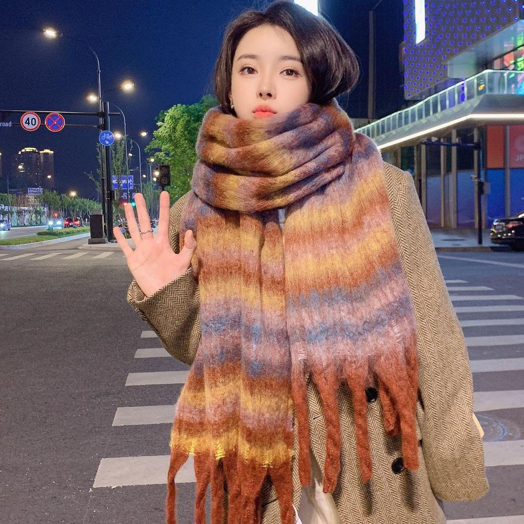 Korean Imitation Cashmere Plaid Scarf for Women - Thick, Warm, Versatile Autumn/Winter Fashion