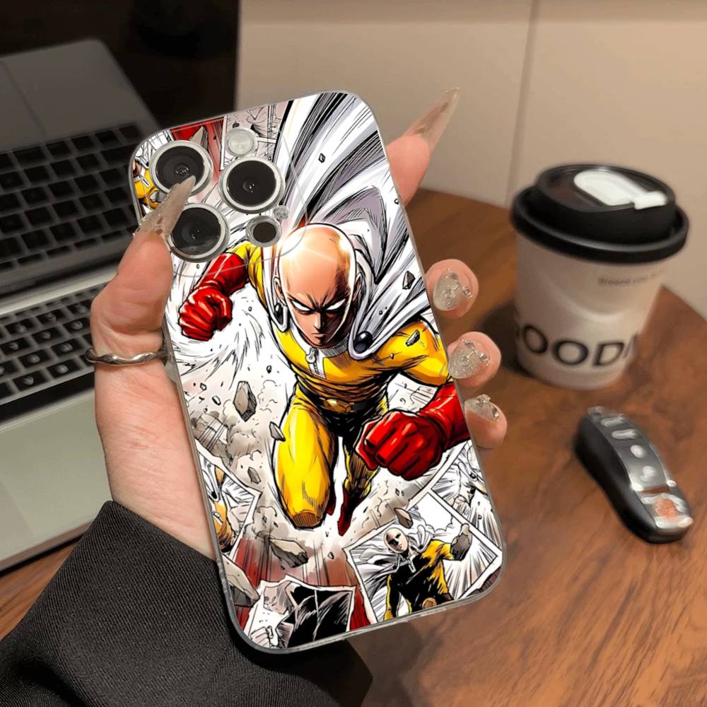Аниме Японский Классический ONE P-PUNCH-MANS Чехол из ТПУ Силикона Для IPhone 11 12 13 14 15 16 17 Pro Max Ударопрочный Прозрачный Задний Чехол