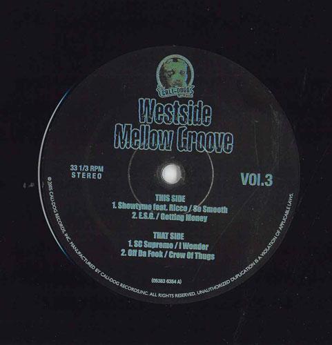 12-дюймовая пластинка VARIOUS - Westside Mellow Groove Vol.3 053836354 CALI-DOGG Неизвестный рэп и хип-хоп/R&B Б/У