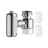 Multiple Mode Faucet Filter Attachment Two Replacement Cartridges 4 Sprays Type Metal Construction For Homes Kitchen Use
