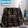 Custom Name Hocus Halloween Night Flannel Blanket, Use for Birthday/Holiday Gift, Soft Blanket for Sofa/Bed/Camping/Office, Home Decor
