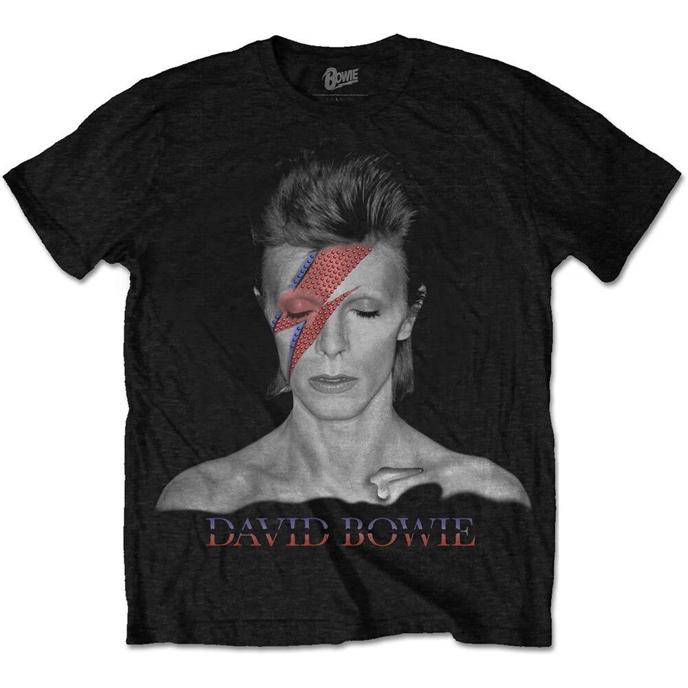 Дэвид Боуи Aladdin Sane Официальная Мерчендайз Футболка 100% Хлопок Мужские Футболки Топ Новый-