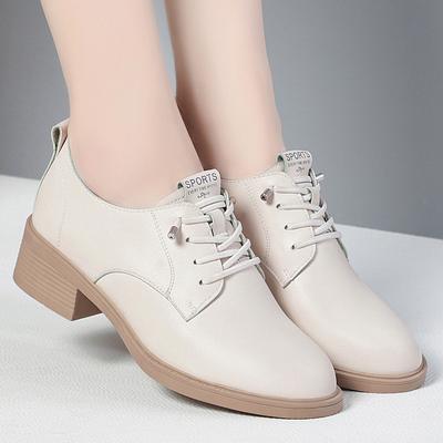 Модные туфли в британском стиле, весна-осень, женские, на круглом каблуке, на квадратном каблуке, без шнуровки, офисные лодочки, для работы, для вечеринки, удобные, из мягкой кожи, 2024