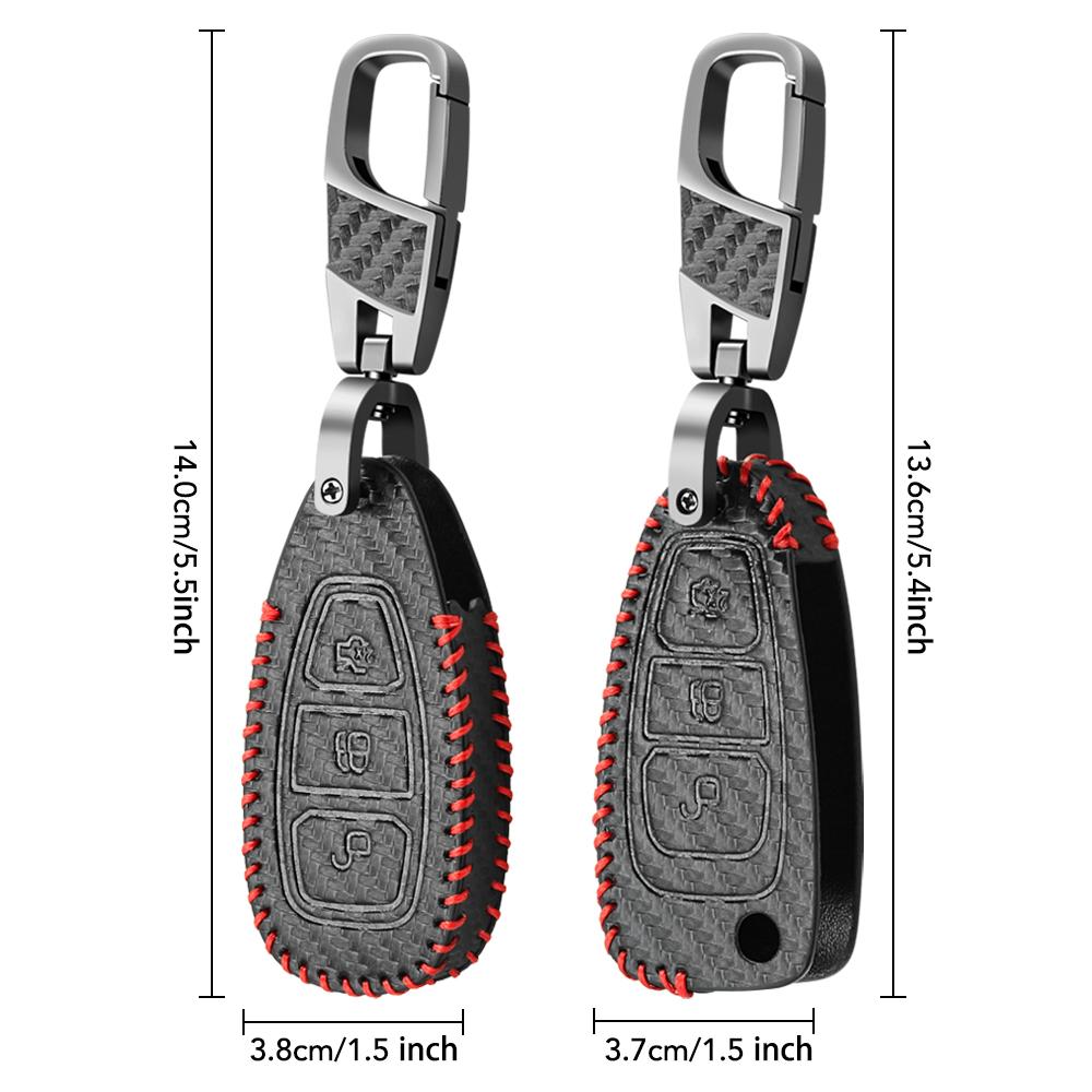 Кожаный чехол для ключа для Ford Focus RS Fiesta Mondeo Kuga B-Max Grand C-Max S-Max Galaxy Keyless Fob Shell Holder Protector