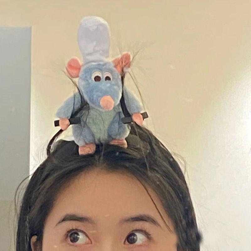 Мультяшный плюшевый ободок «Рататуй»: Милый аксессуар для волос в японском и корейском стиле для умывания лица