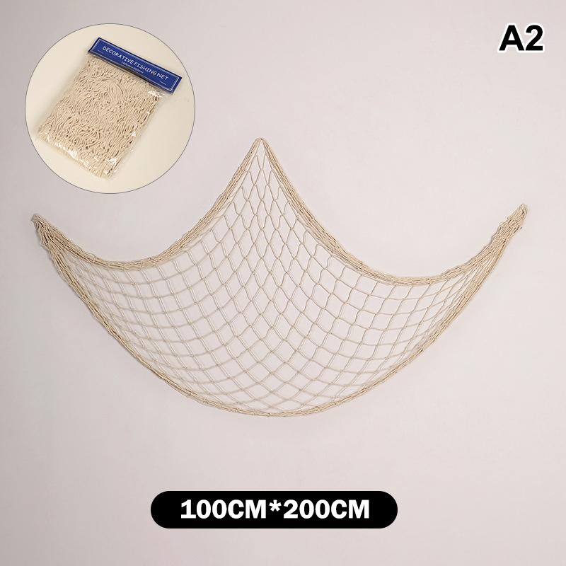 100X200Cm Beach Themed Fish Net Decorations Wall Mounted For Pirate Mermaid Beach Party Home Bedroom Decoration