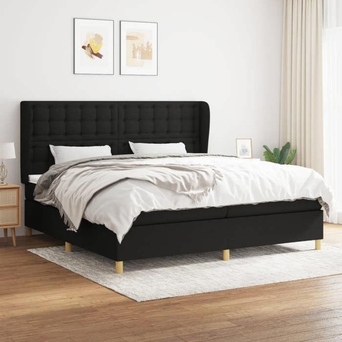 VidaXL Sommier à Lattes de Lit avec Matelas, Lit Rembourré avec Tête de Lit, Lit Double, Lit Adulte de Chambre, Moderne, 3128871