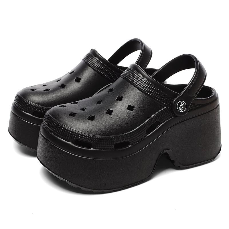 Женские летние тапочки на очень высокой танкетке, женские леопардовые сабо на толстой подошве для женщин, сандалии на массивной платформе с закрытым носком