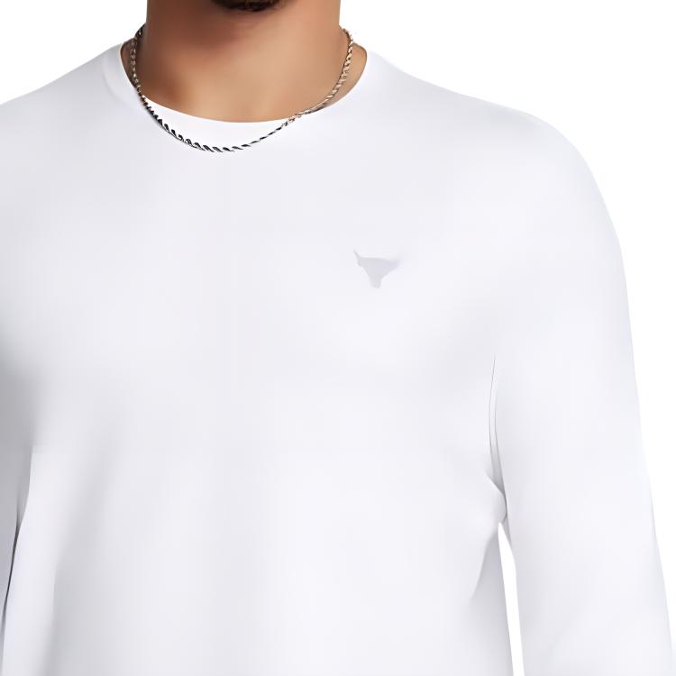 Under Armour Johnson Series Authentic однотонная футболка с круглым вырезом и длинным рукавом для мужчин, белые топы 1386871-100