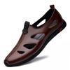 Luxury Brand Genuine Leather Men Sandals Moccasins Men Business Dress Sandals Handmade Leather Shoes Men Sandalias