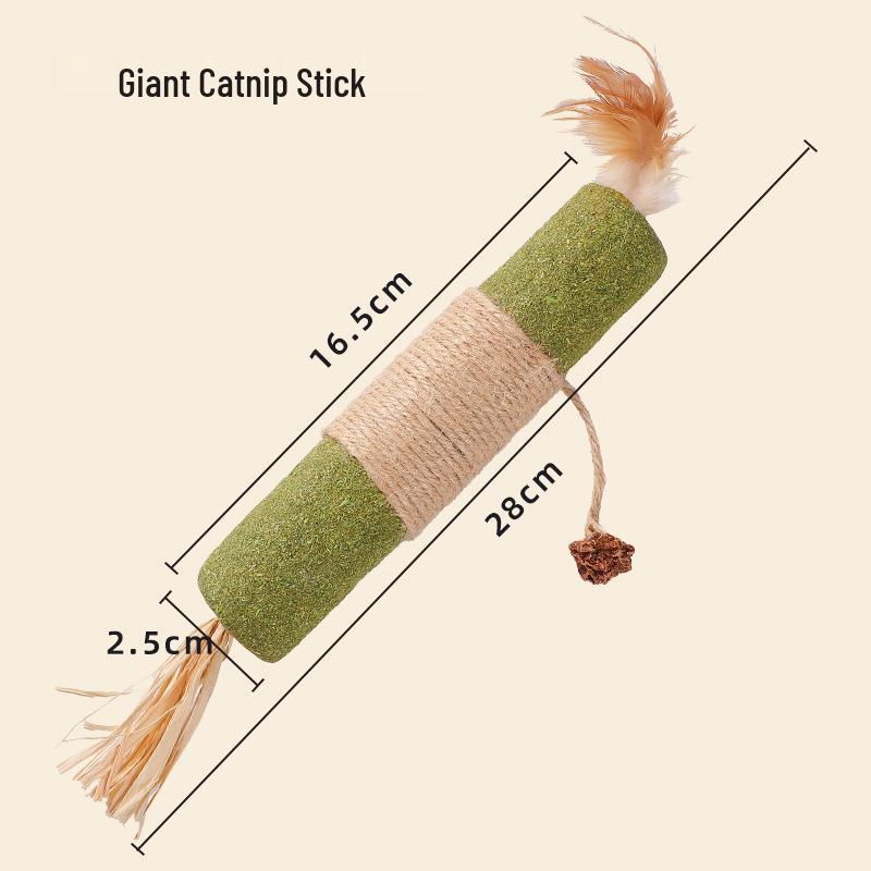 Silvervine Catnip Teaser Wand: Extra Large, Bite-Resistant Cat Toy for Self-Play, Boredom Relief, Teeth Grinding, and Cleaning.