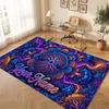 Octopus Sea Life Theme Crystal Velvet Floor Rug Personalized Custom Name Text Warm Carpet Home Decoration