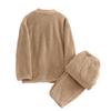Ladies' Casual And Comfortable V-neck Warm And Plush Home Clothes Cardigan Sleepwear And Pants Set