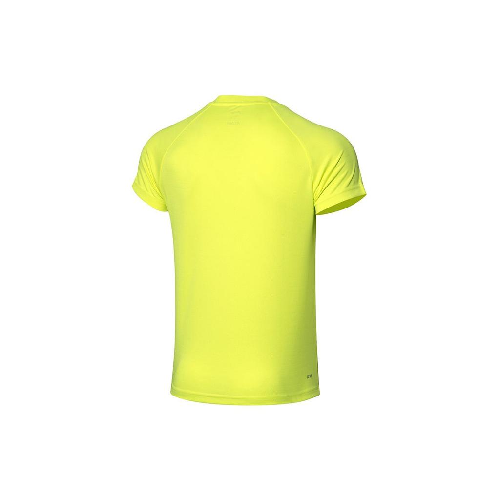 Футболка Li Ning Training Sports Competition Quick-Dry с коротким рукавом для мужчин, флуоресцентно-ярко-зеленая AAYQ081-3