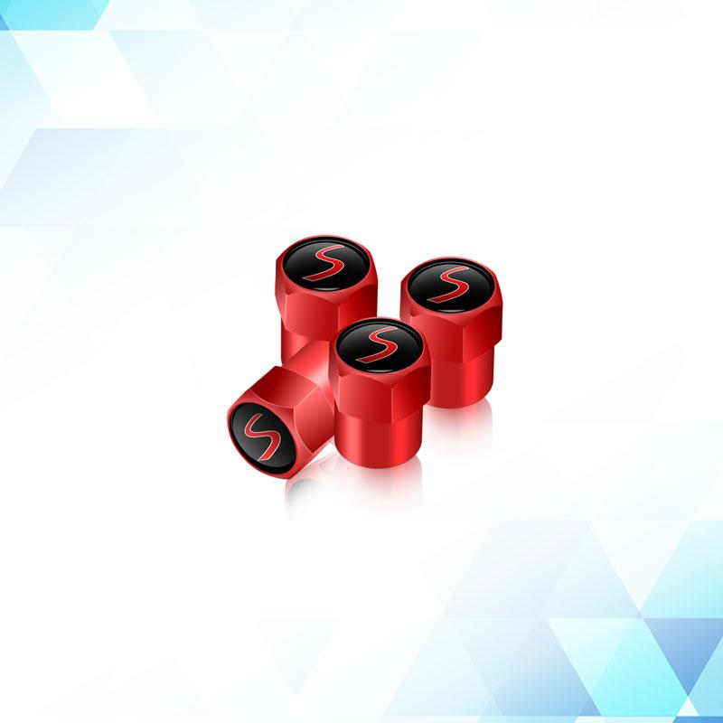 4Pcs S Logo c41 Emblem Car Tire Valve Stem Caps Dustproof Car Wheel Air Valve Covers For Mini John Cooper Works R53 R56 R57 F55 F60 hvcm6