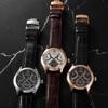[Ticento]Retrograde automatic leather watch TS50091BROBK, Korean Luxury Watches
