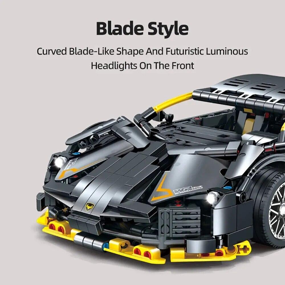 1229 шт., спортивный автомобиль, строительные блоки, игрушки, гоночное здание, крутое украшение, подарки на День Благодарения/Рождество/праздничную вечеринку