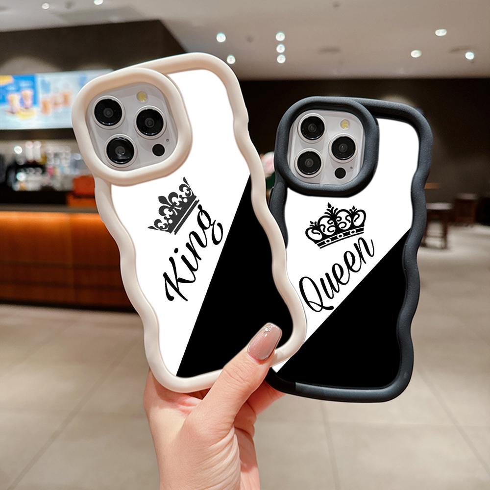 Мягкий чехол для телефона Macaron Big Wave для iPhone 11 12 13 14 15 Samsung A13 A14 A15 A23 A24 A25 A54 A55 Xiaomi Redmi Note 13, чехол A17 Пара Queen King