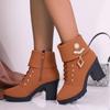 Women High Heel Ankle Boots Autumn Winter Booties   New Fashion  Shoes Brown Black Short Boot Female Botas De Mujer