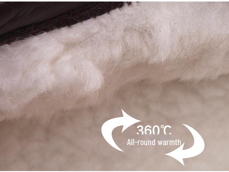 Зимняя мужская повседневная обувь из натуральной кожи с шерстяной подкладкой 2024 года для людей среднего и пожилого возраста