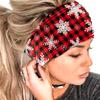 Женская повязка на голову с рождественским принтом, эластичные аксессуары для волос, эластичные повязки для йоги, спортивные повязки на голову со снежинками, нескользящие