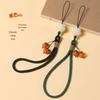 Persimmon Ruyi Mobile Charm: Glazed Pendant Keychain with Anti-Lost Wrist Lanyard for Men & Women