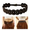 Wide Belt for Women Grommet Waist Chain Belt Discs Chain Belly Chain for Dress Western Retro Belt Waist Chain