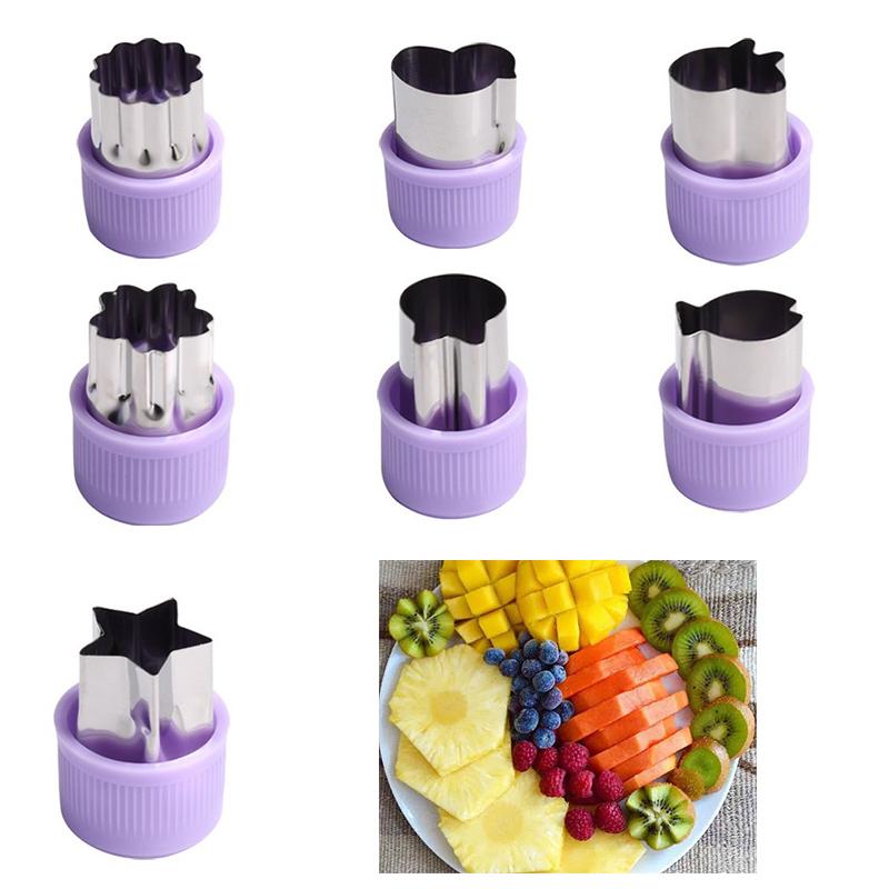 1Pc Vegetables Cutter Plastic Handle Stainless Fruit Cutting Die Kitchen Gadgets