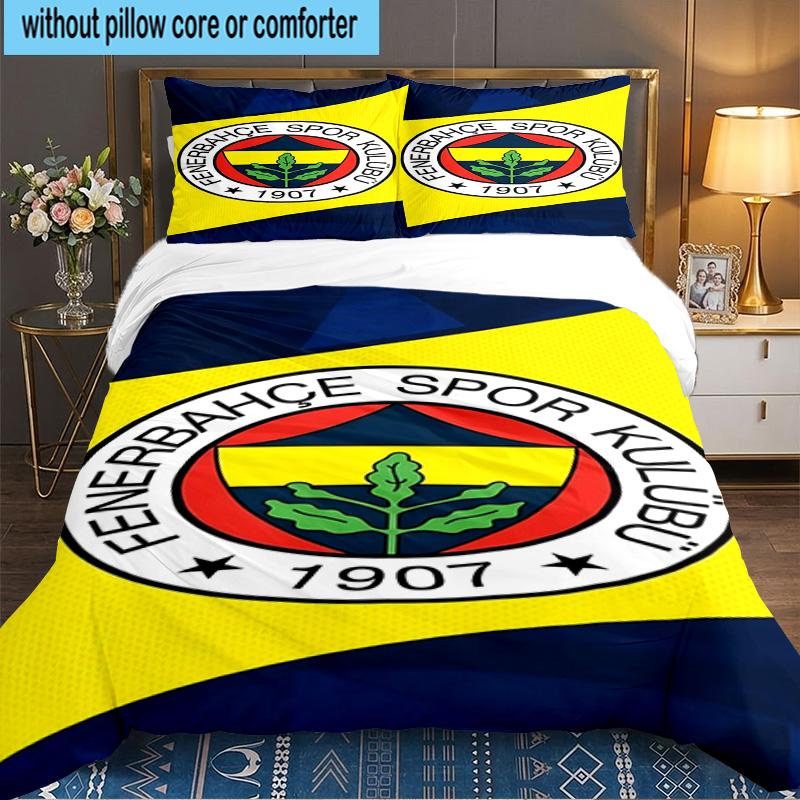 Fenerbahçe Crest Design 3PCS Bedding set,Ideal for 1pc Duvet Cover And 2pcs Pillowcases Perfect for Fan gift,Ideal for Bedroom, Dormitory