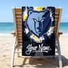 Custom Name Beach Towel Grizzly Marks Logo Design Beach Towel, Soft Microfiber, Gift for Her/Him, Birthday, for Pool, Beach, Travel, Fan gifts
