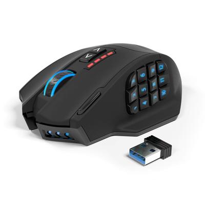 Беспроводная игровая мышь Gamspeed Dual с RGB-подсветкой по бокам, регулируемой точностью 16400 DPI, 16 программируемых кнопок (Проводной/Беспроводной режим) Кнопки, 2,4 ГГц беспроводные,