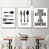 Kitchen Tableware Pictures Canvas Painting On Wall Minimalist Poster Black and White Art Print Modern Home Decor Room Restaurant