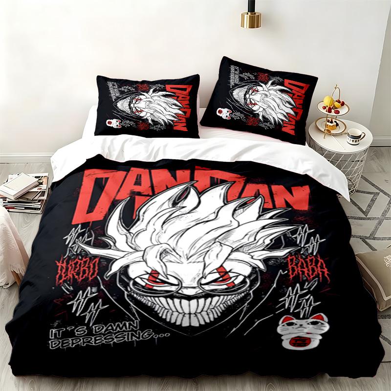 Dandadan 3pc set Perfect for bedroom use Comfortable bedding set includes a duvet cover and two pillowcases Ideal birthday or Christmas gift