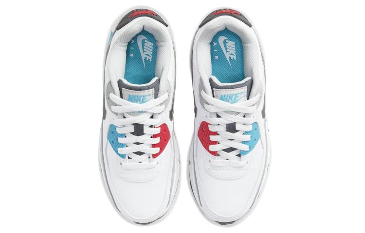 Nike Air Max 90 Кожаный Белый Хлорно-синий GS CD6864-108