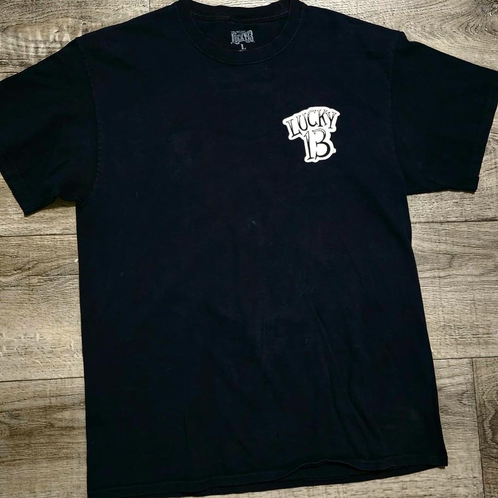 Lucky 13 King of the Losers Graphic T-Shirt Mens Large Black Hot Rod Rat Fink Unisex T-Shirt