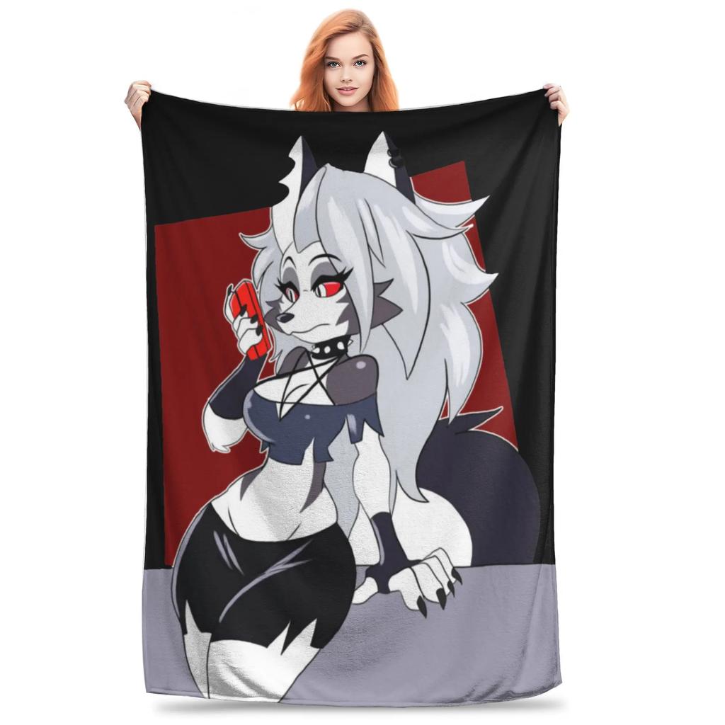 Loona Wolf Flannel Throw Blanket for Home Travel  Warm Bedroom Quilt Soft Cozy Plaid Design Perfect Gift Idea for Any Occasion