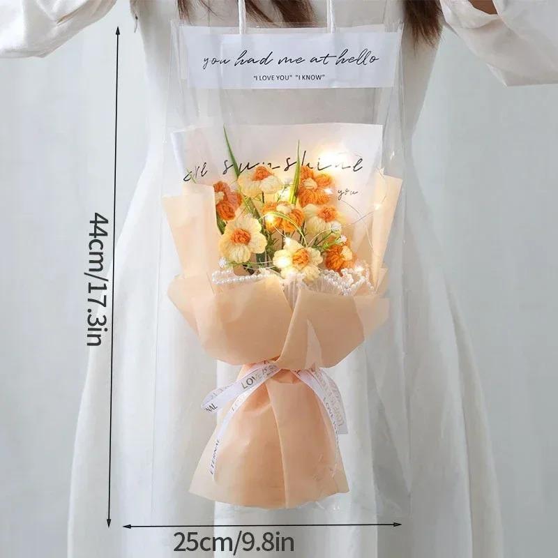 Искусственный цветок Вязаный крючком Букет цветов Вечные цветы Свадебный подарок для гостей Букеты цветов Подарок на день матери