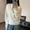 Half-zipper Lapel Pullover Knitted Sweater for Women's Casual Knitted Sweater