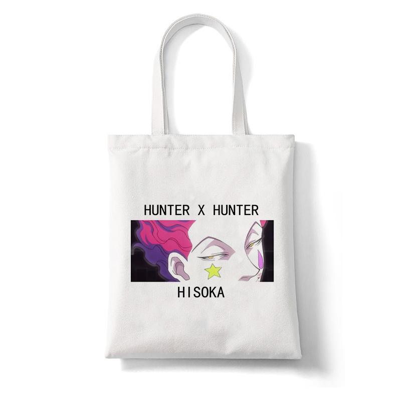 Anime Shopper Bag Hunter X Hunter Killua Zoldyck Shopping Bag Canvas Bag Tote Large Capacity Collapsible Handbags Shoulder Bag