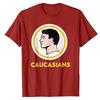 Caucasians Funny Vintage Caucasians Pride T-Shirt Humorous Baseball Football Team Apparel Novelty Gifts Short Sleeve Graphic Tee