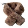 Daily Commute Cold Protection Plush Cross Scarf, Stylish Faux Fur Winter Neck Warmer, Gifts for Women Soft Double-Sided Thermal Wrap Elegant
