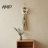 Pastoral Style Room Decoration Angel Wall Hanging Decor with Tassel And Wooden Beads, Handmade Fabric Bohemian Bedroom Art Pendant for Living