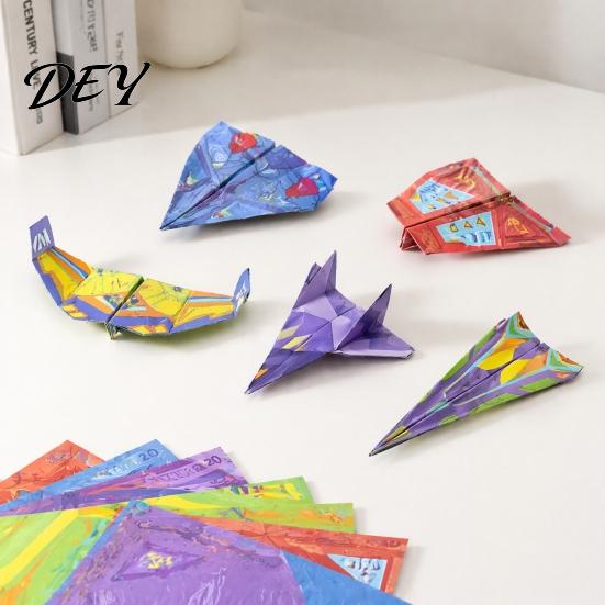 DIY Paper Aircraft Set Remote Control Airplane Kit, with Gyro Stabilizer, Dual Propellers, Electric Easy to Fly Toy RC Plane Set, Educational