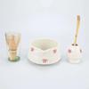 4/5pcs Cherry Blossom White Matcha Bowl with Matcha Whisk Set, Japanese Tea Set Includes Matcha Bowl with Spout