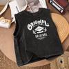 Parent Child Cotton Washed Black Tank Top Summer Loose Sleeveless T Shirt For Boys And Girls Versatile Upper Wear