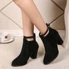 European and American Design Short Boots 2024 Autumn and Winter New Thick Heel Short Boots Women's Large 34-43 Zapatos Mujer