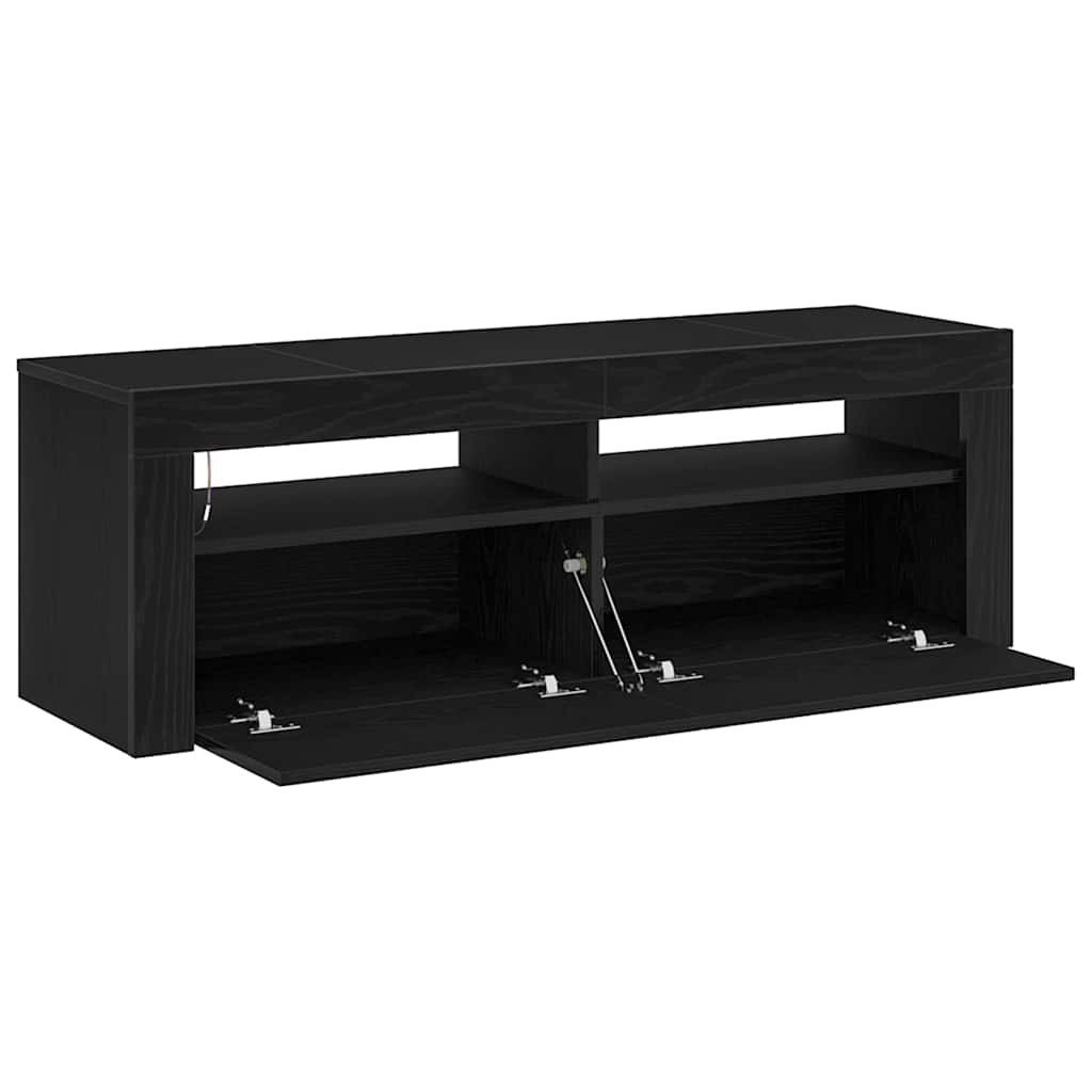 TV Cabinet in Black Oak Look 120 x 35 x 40 cm Engineered Wood