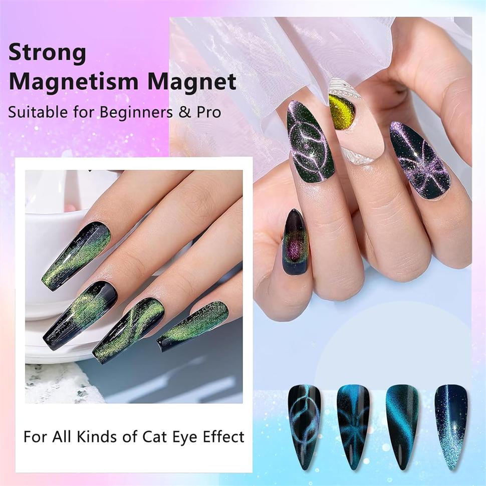 Сильный магнит кошачий глаз для ногтей гель-лак 3 в 1 магнитный инструмент кошачий глаз для дизайна ногтей