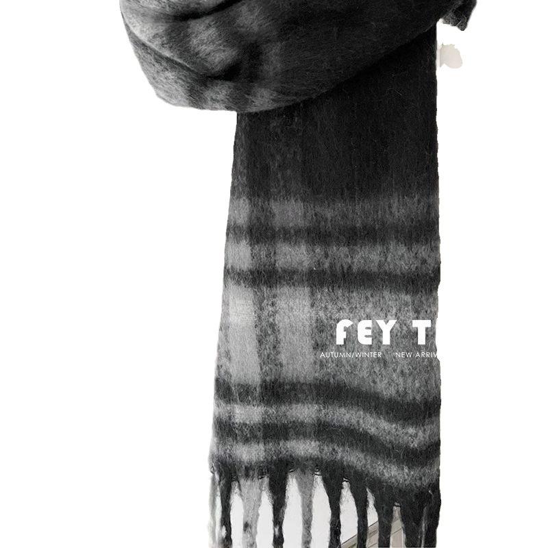 New Autumn and Winter Versatile Enlarged and Widened Mohair Scarf for Couples Niche Warm and Versatile Imitation Cashmere Shawl